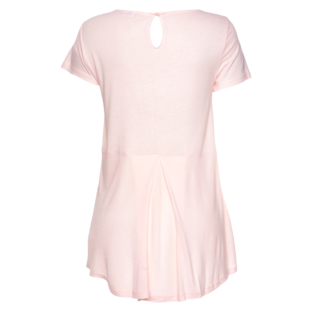 LASCANA T-Shirt Mit Verlängertem Rückenteil Kurzarmshirt Longshirt Basic