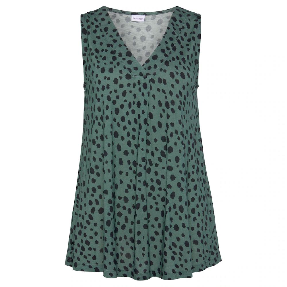 LASCANA Tanktop Mit Alloverprint Elegantes Blusentop ärmellos