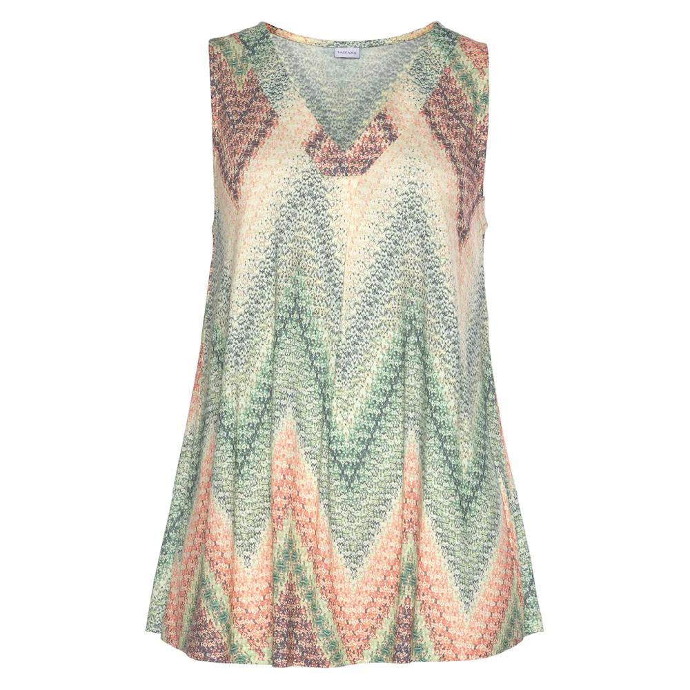 LASCANA Tanktop Mit Alloverprint Und V-Ausschnitt Sommerliches Blusentop