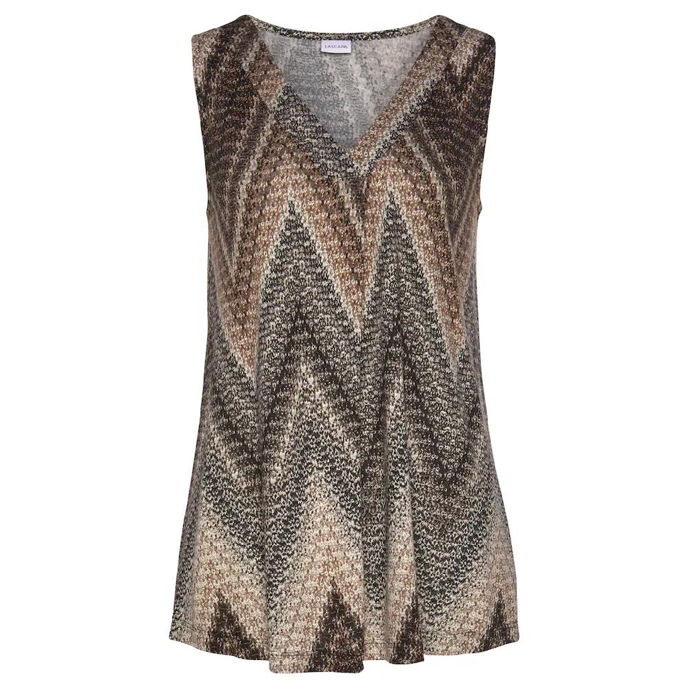 LASCANA Tanktop Mit Alloverprint Und V-Ausschnitt Sommerliches Blusentop