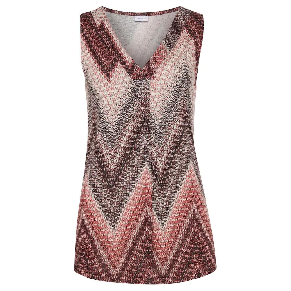 LASCANA Tanktop Mit Alloverprint Und V-Ausschnitt Sommerliches Blusentop