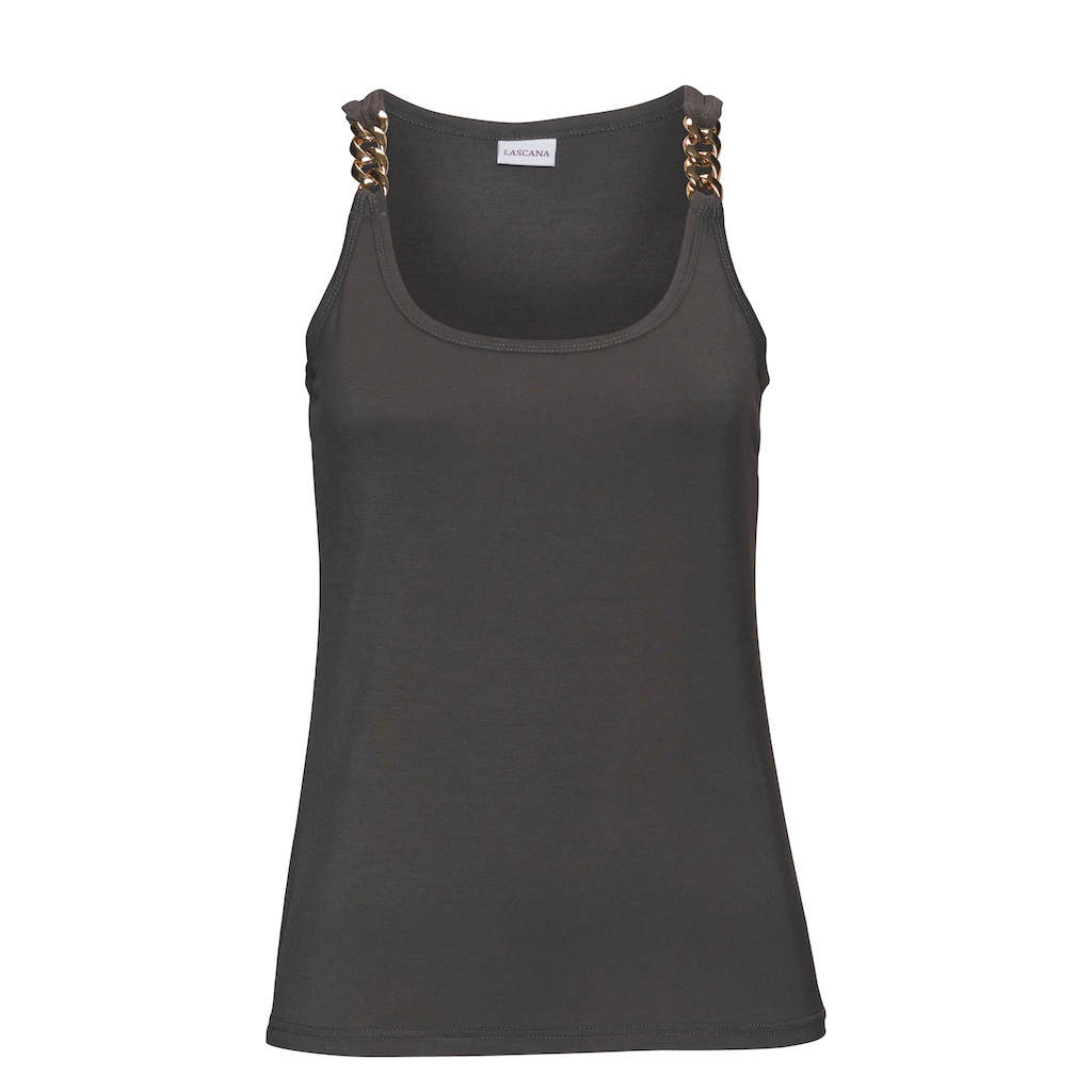 LASCANA Tanktop Mit Kettendetails An Den Trägern Figurbetontes Jerseytop
