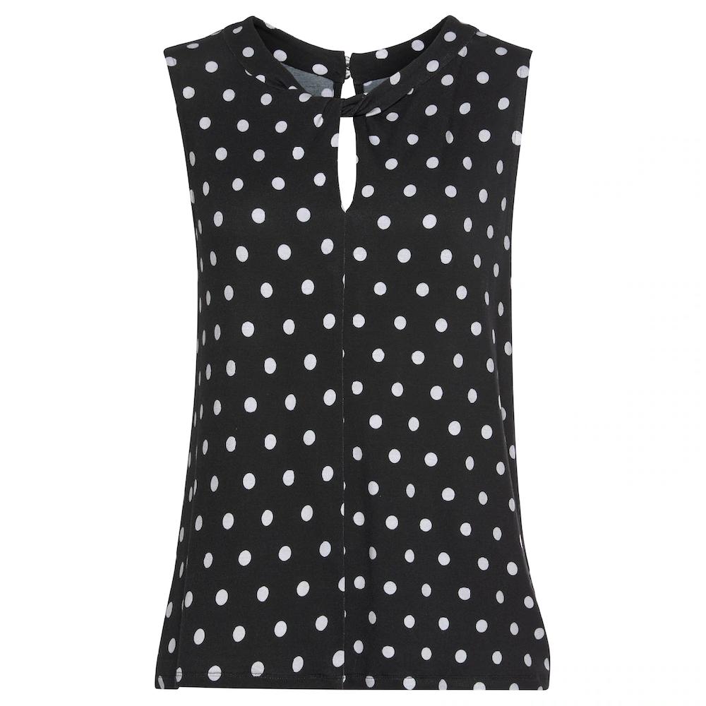 LASCANA Tanktop Mit Punktedruck Bequemes Blusentop Mit Schlitz Am Ausschnitt