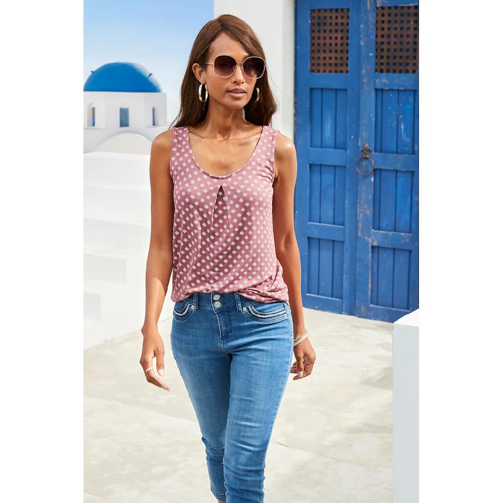 LASCANA Trägertop »mit Kellerfalte« (2er-Pack) Aus Weicher Viskose-Qualität