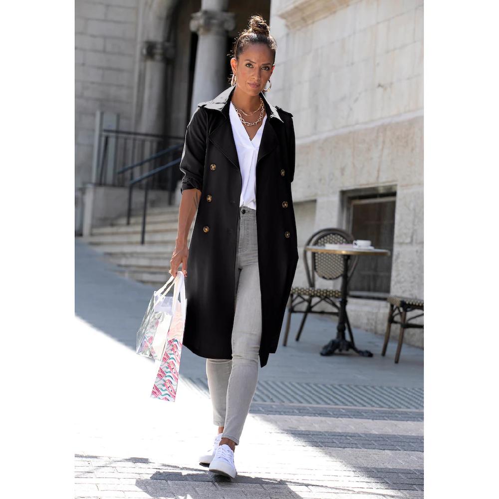 LASCANA Trenchcoat (mit Bindegürtel) Zum Regulieren Leichter Damenmantel Ohne Futter Casual-chic
