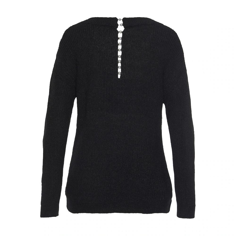 LASCANA V-Ausschnitt-Pullover Mit Zierperlen Im Rücken Eleganter Strickpullover