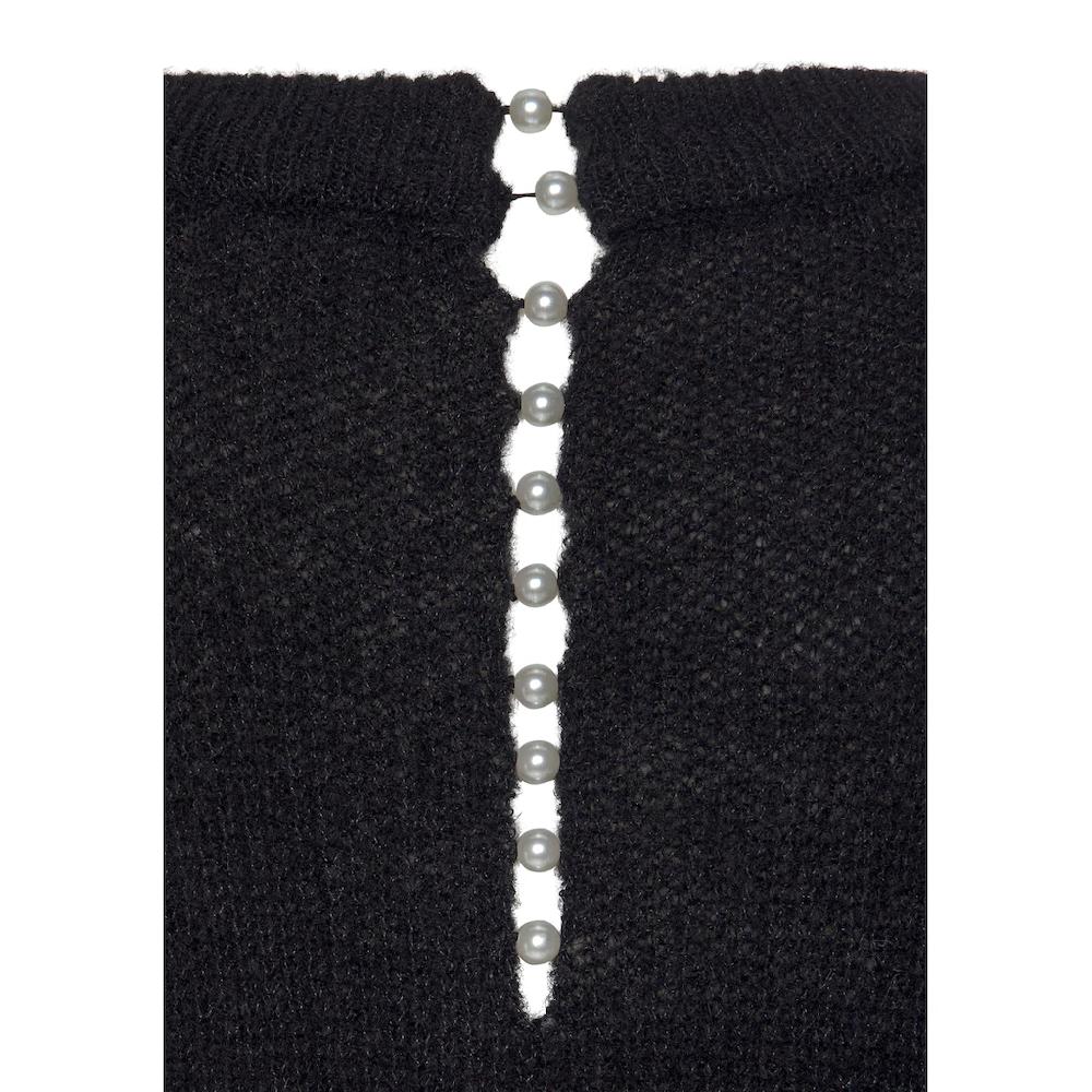 LASCANA V-Ausschnitt-Pullover Mit Zierperlen Im Rücken Eleganter Strickpullover
