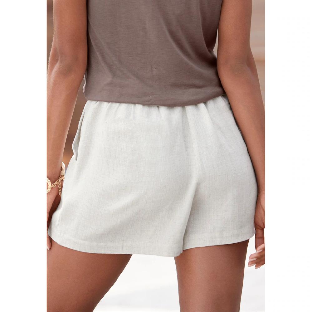 LASCANA Webshorts Mit Taschen Leinenhose Sommerhose Mit Gürtelschlaufen Modisch