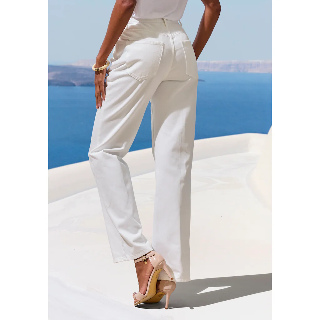 LASCANA Weite Jeans Mit Hohem Bund Und 5-Pocket-Style Wide-Leg Jeans