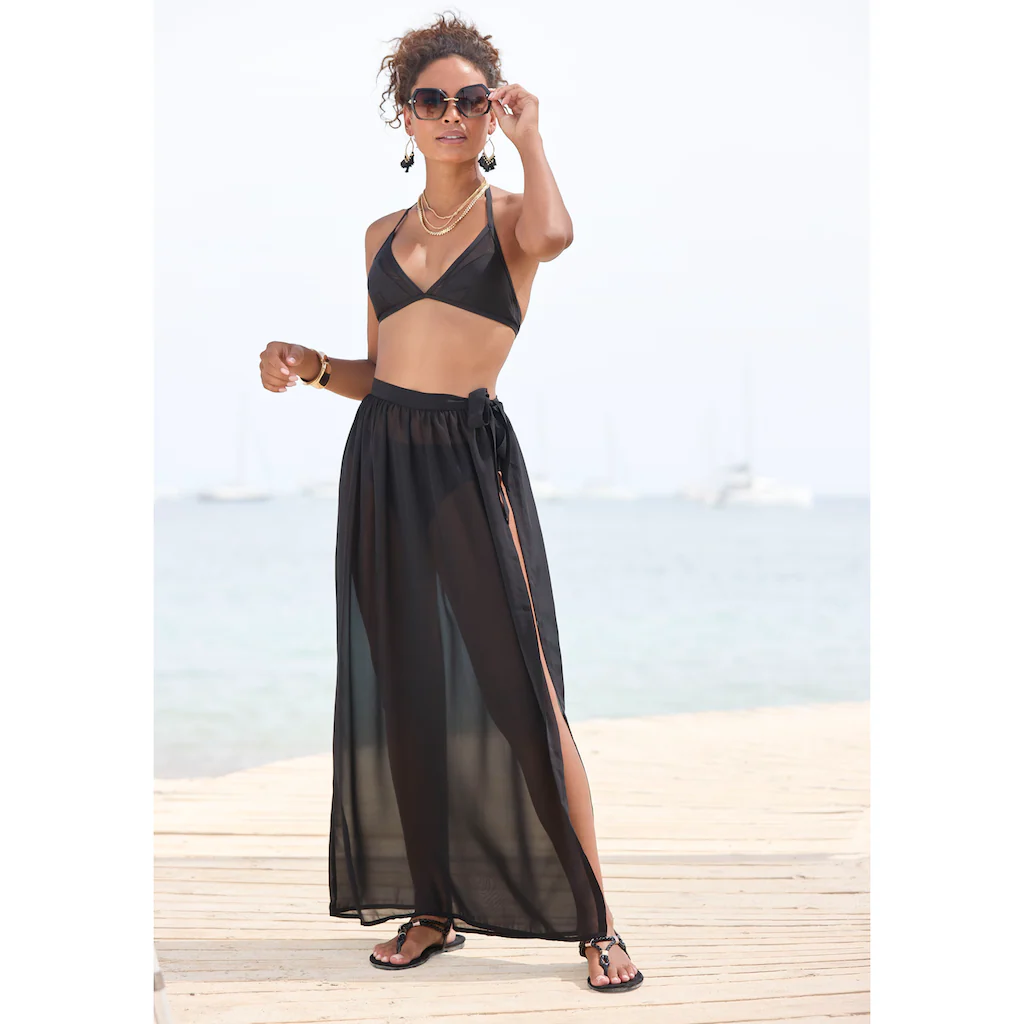 LASCANA Wickelrock aus leichter Chiffonware Strandrock