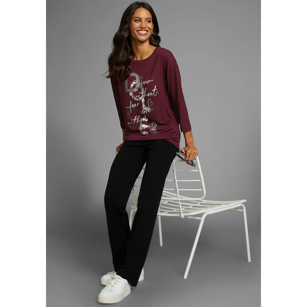 Laura Scott 3/4-Arm-Shirt Mit Glitzerpint
