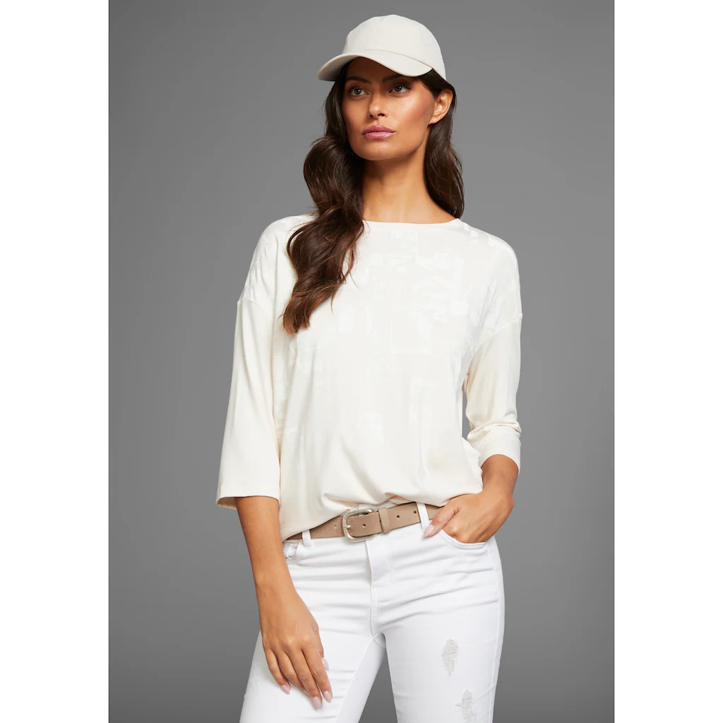 Laura Scott 3/4-Arm-Shirt mit Grafik- Alloverprint
