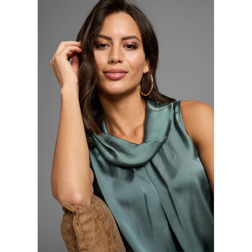 Laura Scott Blusentop Aus Satin Und Jersey - NEUE FARBEN