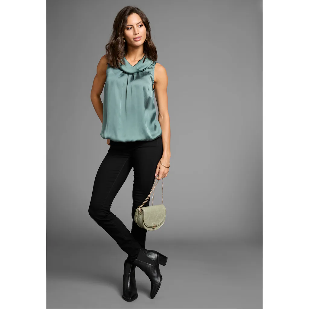 Laura Scott Blusentop Aus Satin Und Jersey - NEUE FARBEN