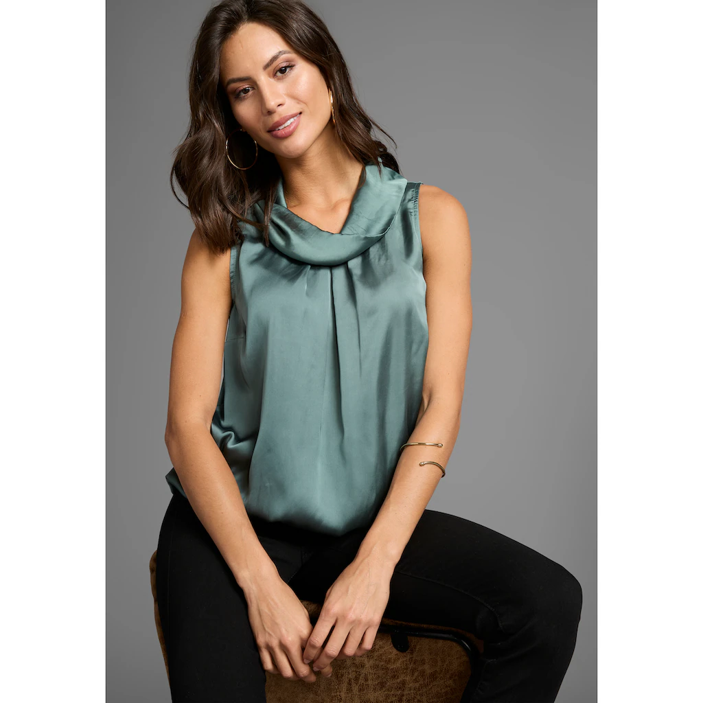 Laura Scott Blusentop aus Satin und Jersey - NEUE FARBEN