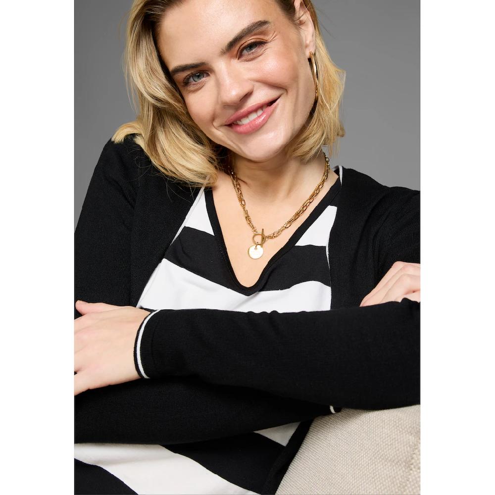 Laura Scott Cardigan Offene Form Mit Kontrastdetail - NEUE KOLLEKTION