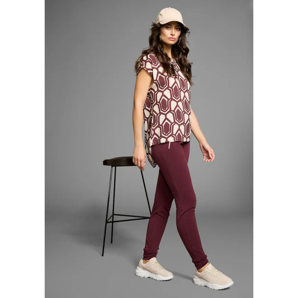 Laura Scott Druckbluse Mit Asymetrischem Saum