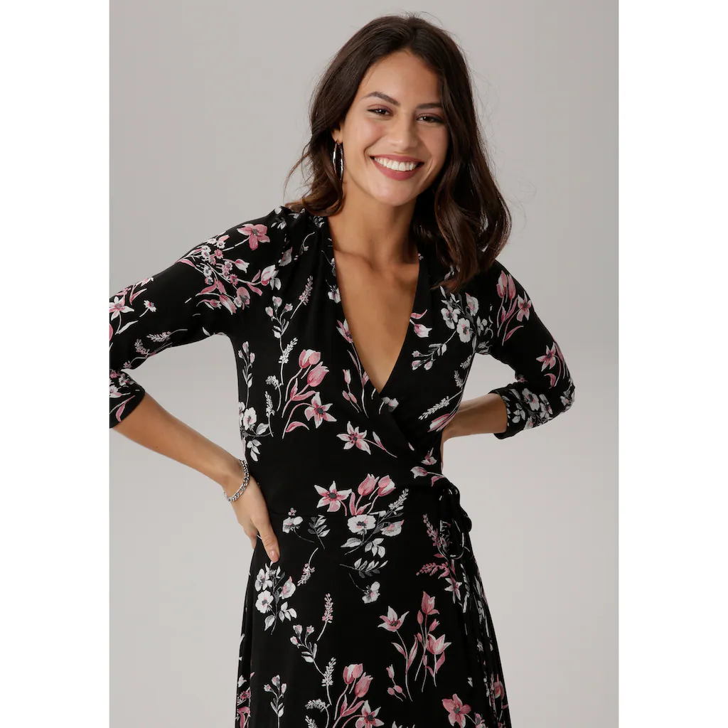 Laura Scott Jerseykleid Figurbetonter Schnitt Geblümtes Design Aus Single Jersey