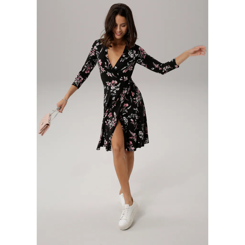 Laura Scott Jerseykleid figurbetonter Schnitt geblümtes Design aus Single Jersey