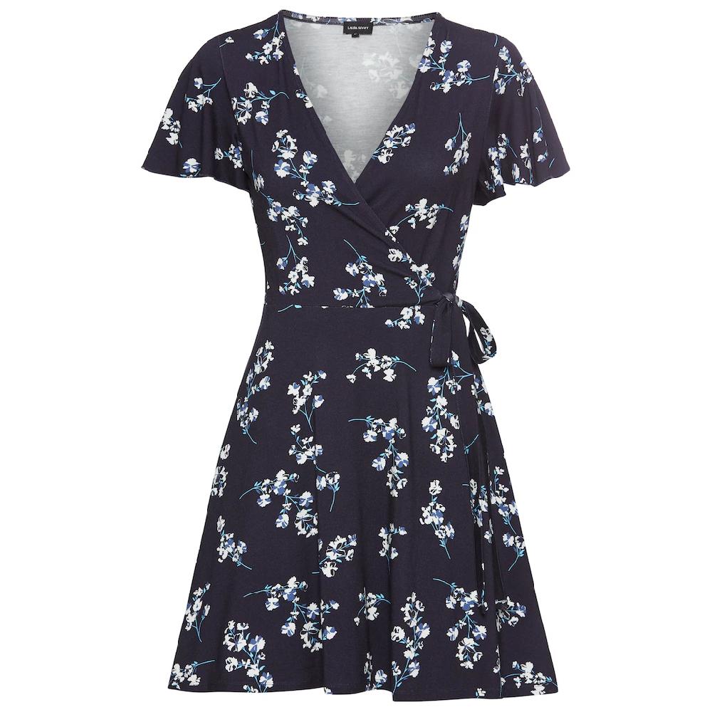 Laura Scott Jerseykleid in Wickeloptik mit romantischer Blumendruck - NEUE KOLLEKTION