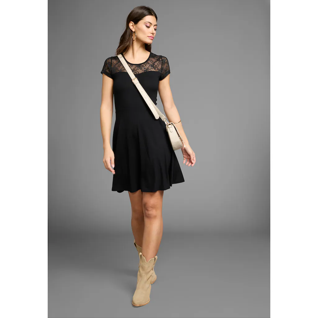 Laura Scott Jerseykleid Mit Romantische Spitzen Ärmel & Rücken - NEUE KOLLEKTION