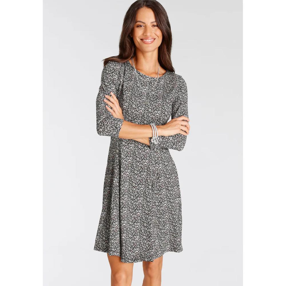 Laura Scott Jerseykleid Sportlich-feminines Kleid Knielang Mit Floralem Allovermuster