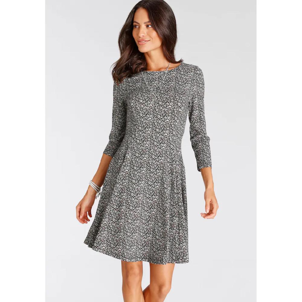 Laura Scott Jerseykleid sportlich-feminines Kleid knielang mit floralem Allovermuster