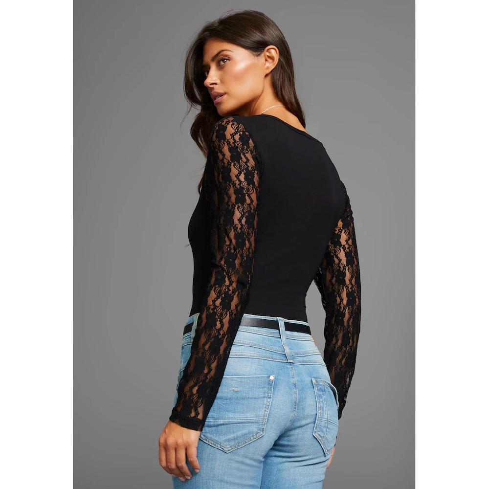 Laura Scott Langarmbody Mit Edlen Spitzenärmeln