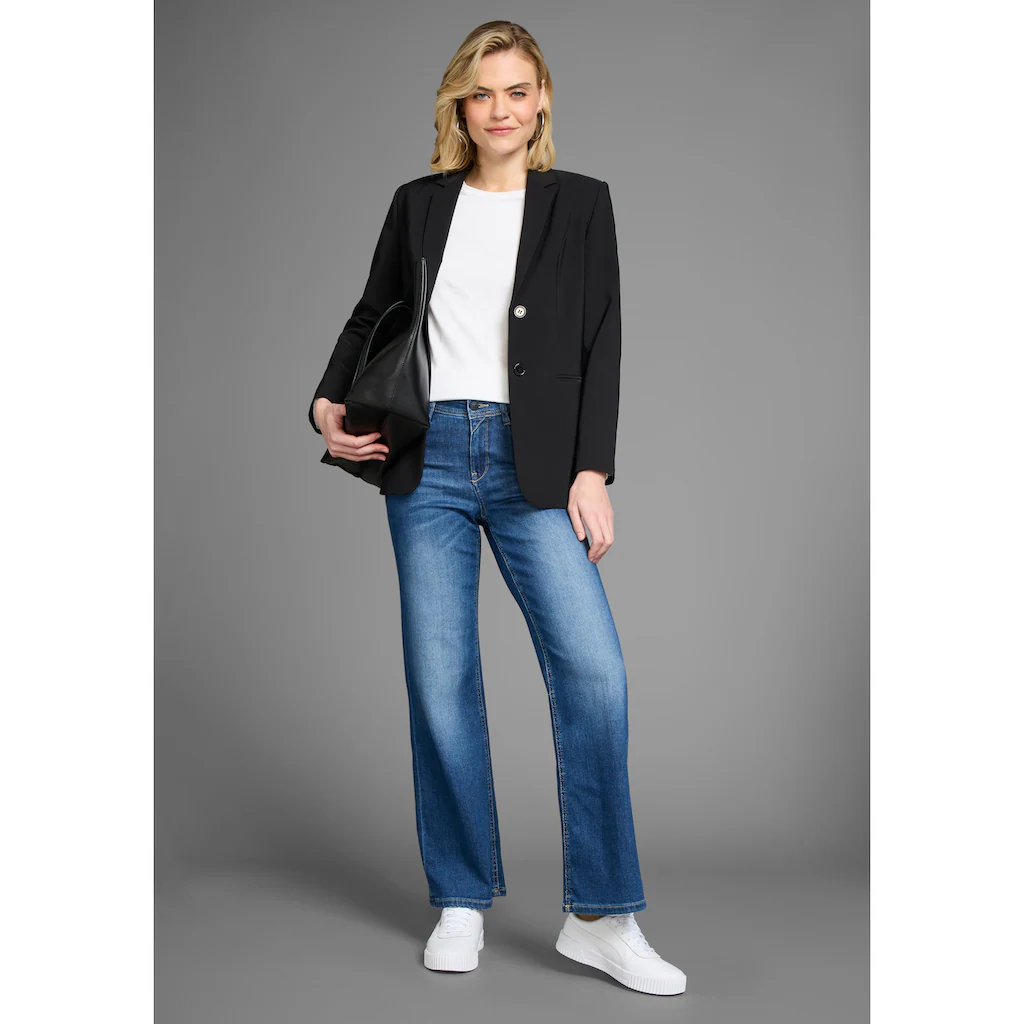 Laura Scott Longblazer Mit Konstrastfarbigem Innenfutter