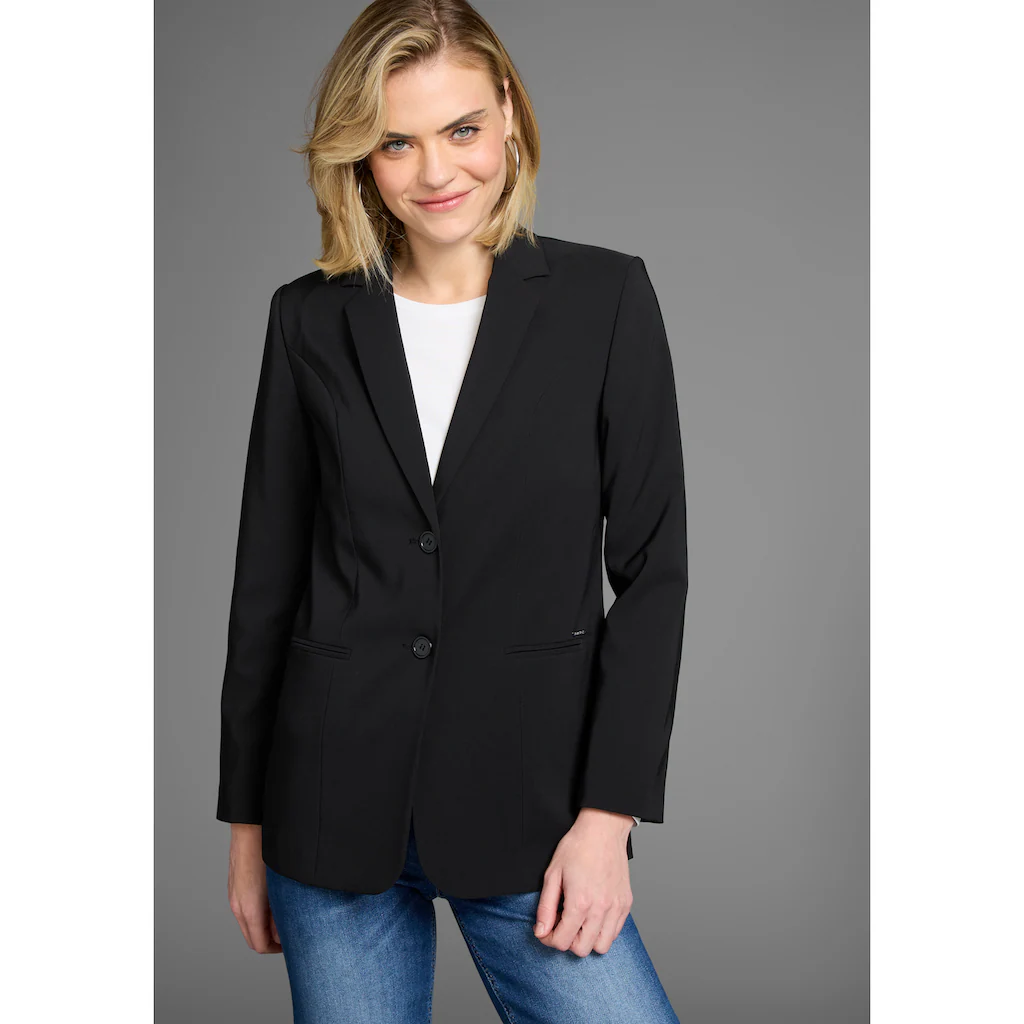 Laura Scott Longblazer mit konstrastfarbigem Innenfutter