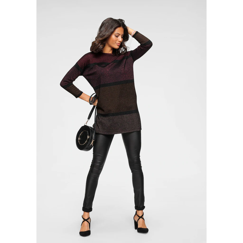 Laura Scott Longpullover Mit Feinem Glanzeffekt