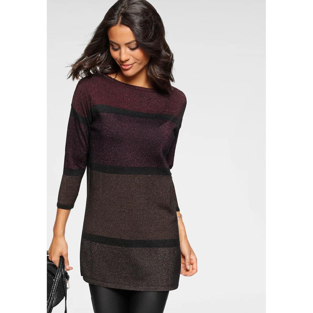 Laura Scott Longpullover mit feinem Glanzeffekt