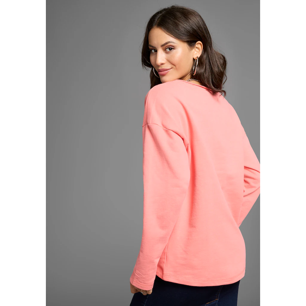Laura Scott Longsweatshirt Mit Fransenkante - NEUE KOLLEKTION