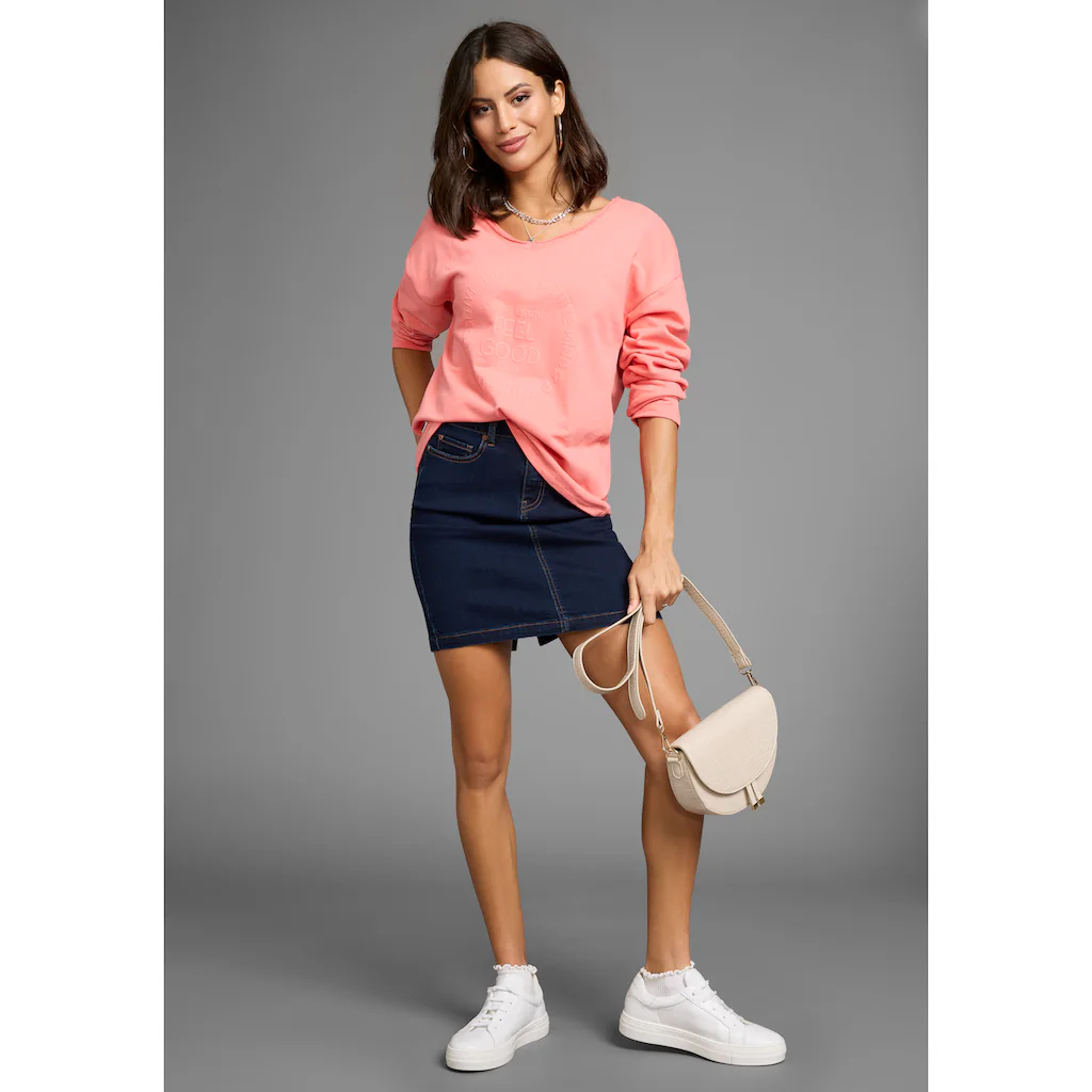 Laura Scott Longsweatshirt Mit Fransenkante - NEUE KOLLEKTION