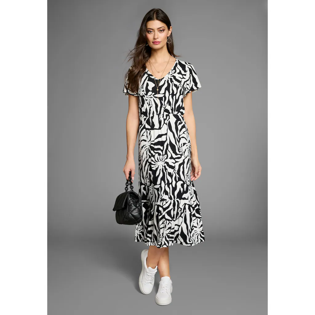 Laura Scott Midikleid Im Auffälliger Zebra-Optik Mit Flügel-Ärmeln - NEUE KOLLEKTION