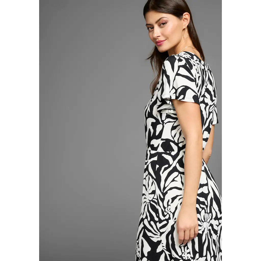 Laura Scott Midikleid Im Auffälliger Zebra-Optik Mit Flügel-Ärmeln - NEUE KOLLEKTION