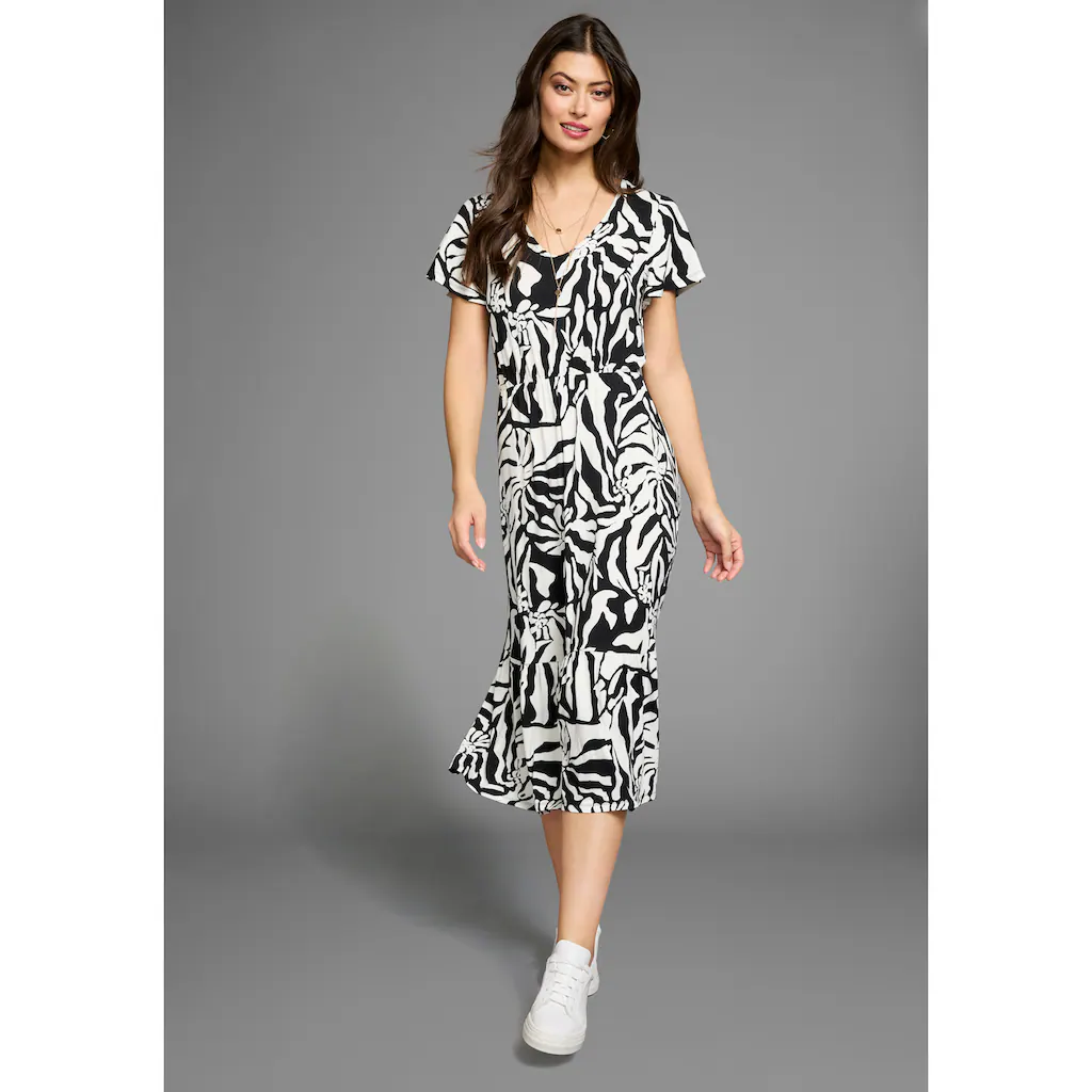 Laura Scott Midikleid Im Auffälliger Zebra-Optik Mit Flügel-Ärmeln - NEUE KOLLEKTION