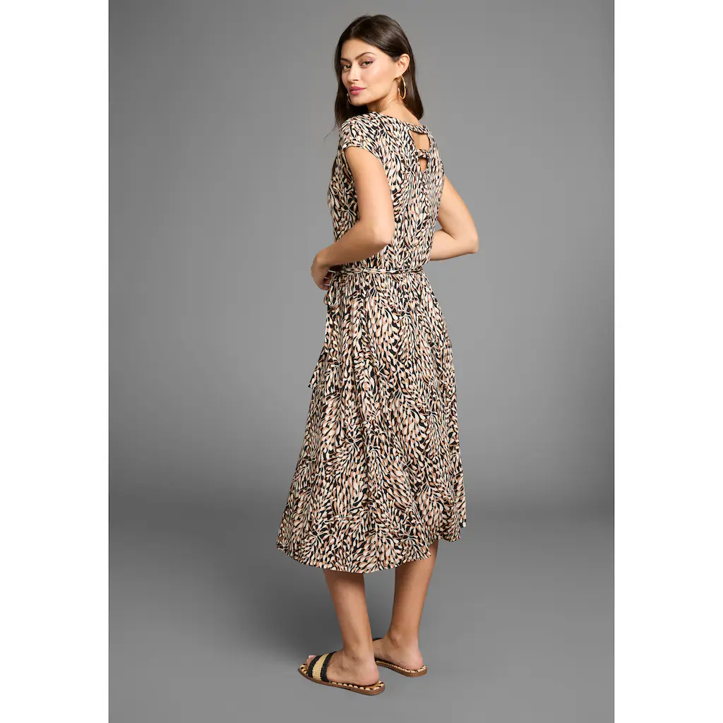 Laura Scott Midikleid Mit Femininen Allover-Druck Inkl. Bindeband - NEUE KOLLEKTION