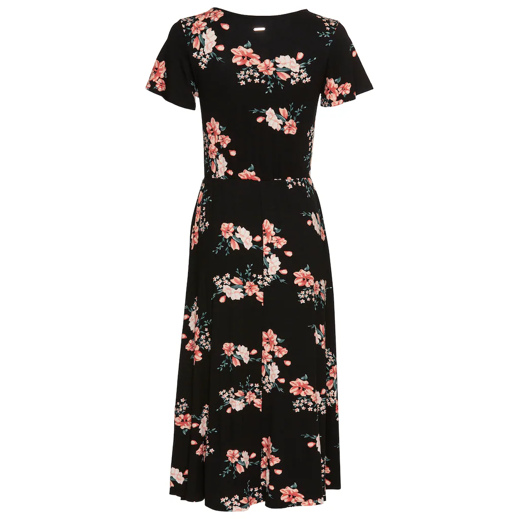 Laura Scott Midikleid Mit Romantischem Blumendruck Und Raffung - NEUE KOLLEKTION
