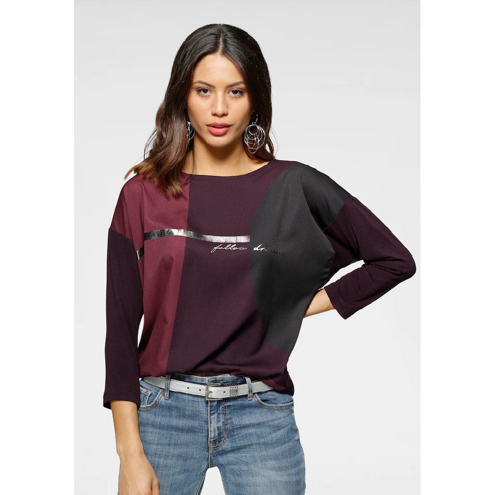 Laura Scott Shirtbluse Im Materialmix Mit Folienprint