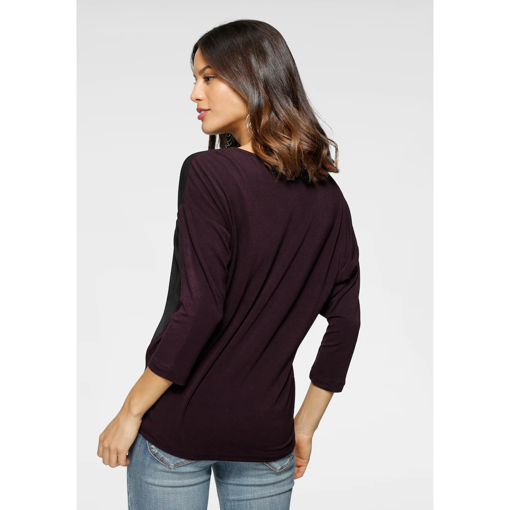 Laura Scott Shirtbluse Im Materialmix Mit Folienprint