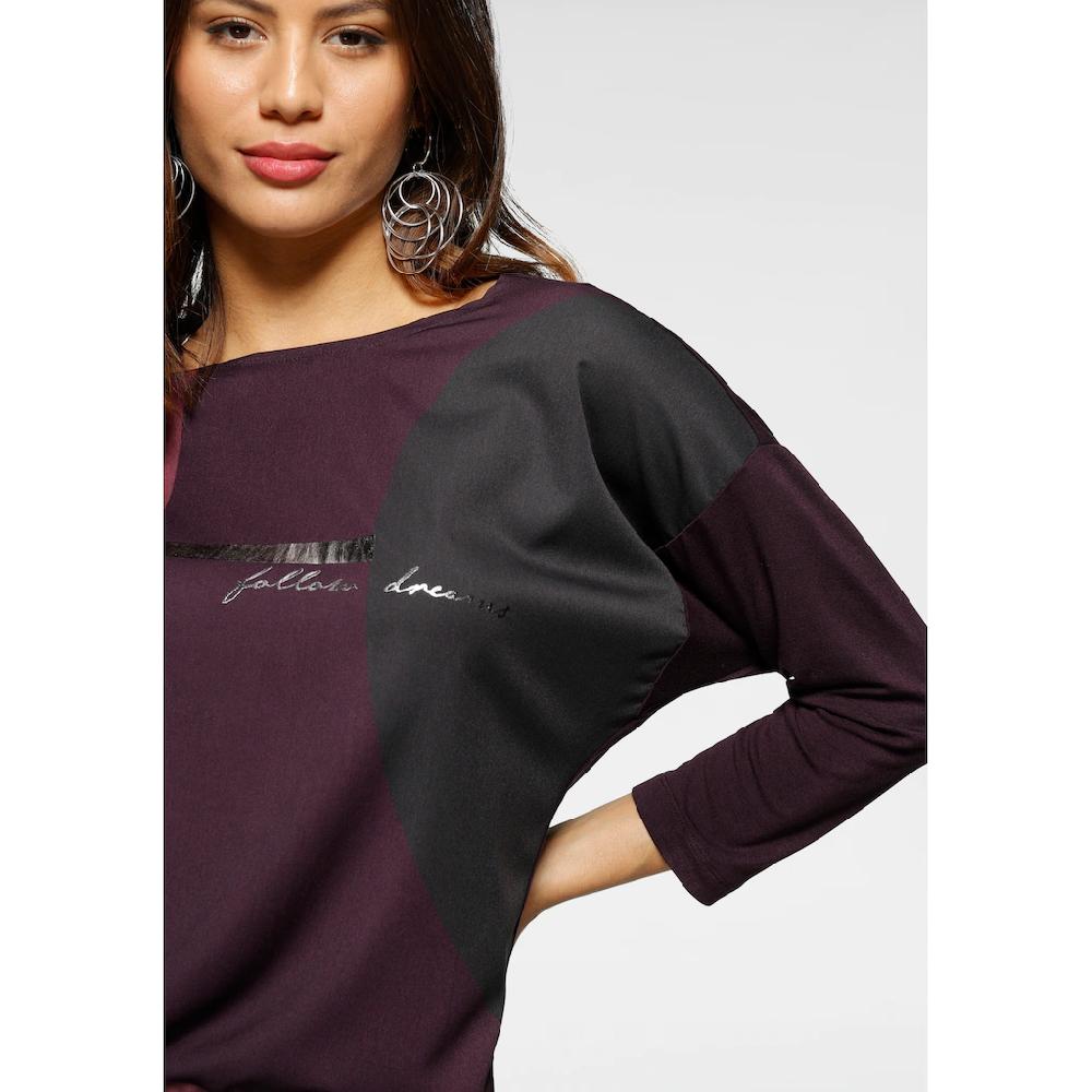 Laura Scott Shirtbluse Im Materialmix Mit Folienprint