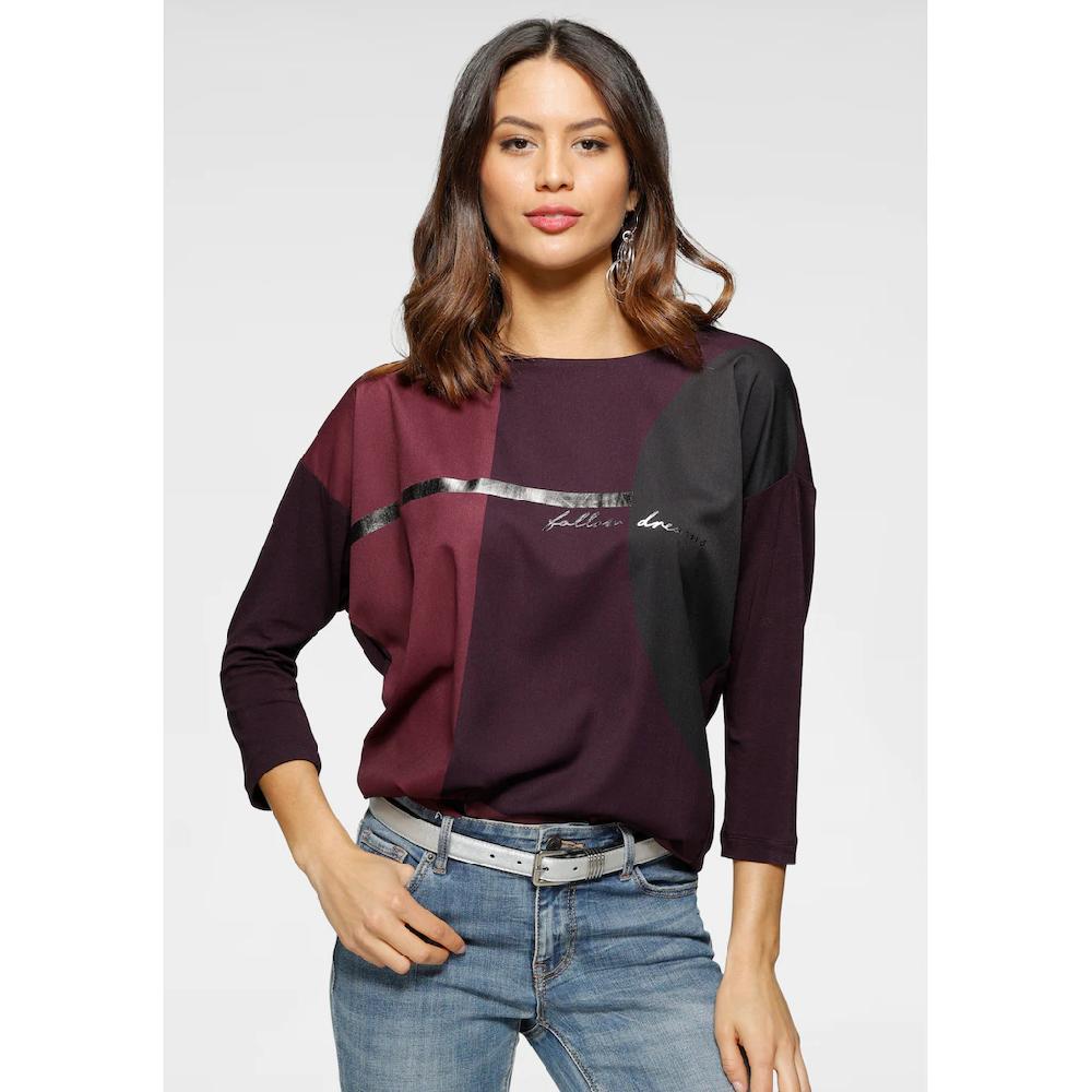 Laura Scott Shirtbluse im Materialmix mit Folienprint