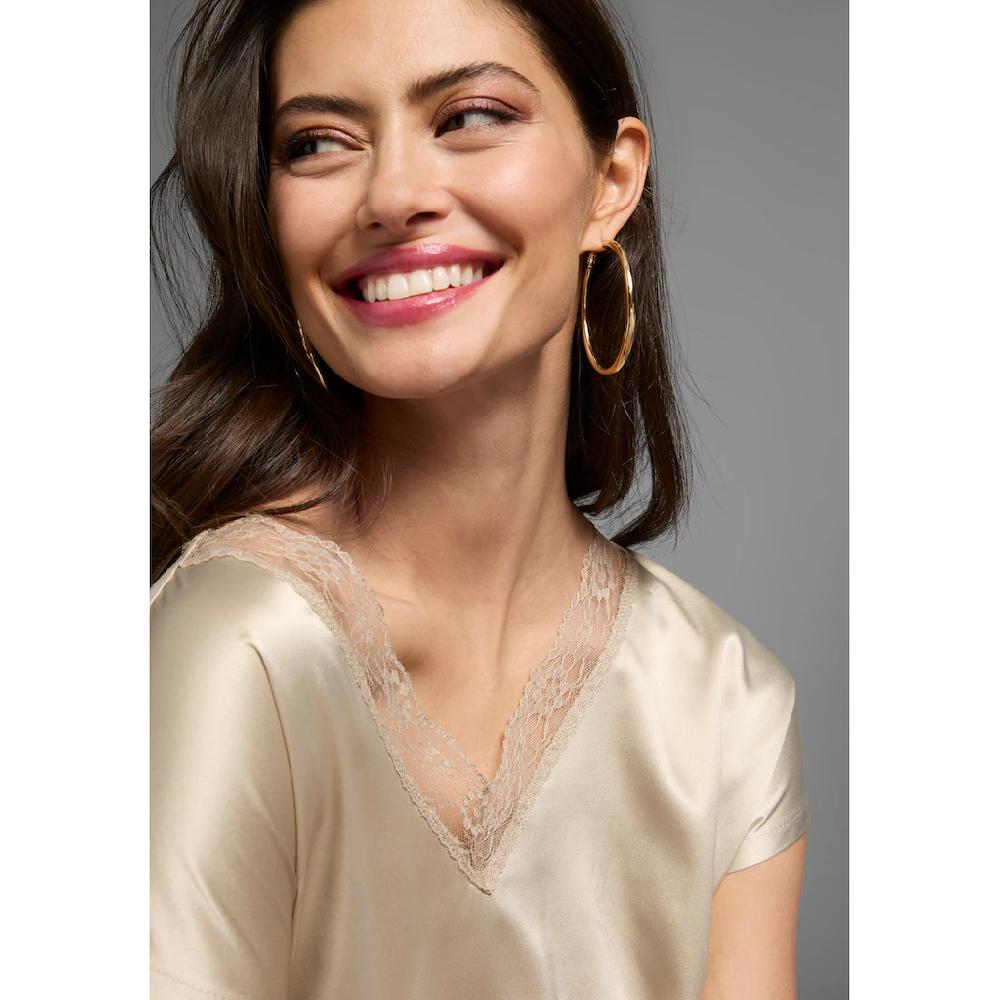 Laura Scott Shirtbluse Mit Spitze Und Materialmix - NEUE KOLLEKTION