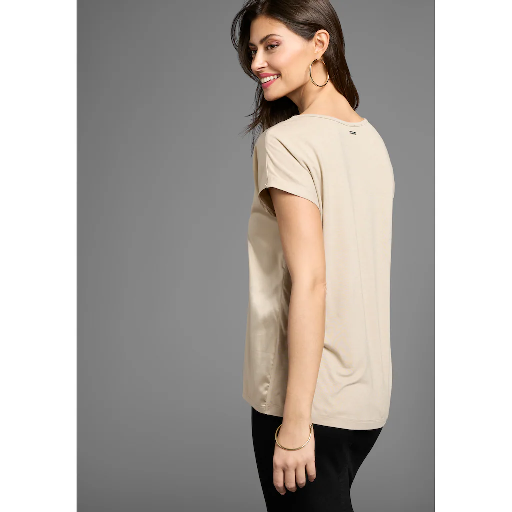 Laura Scott Shirtbluse Mit Spitze Und Materialmix - NEUE KOLLEKTION