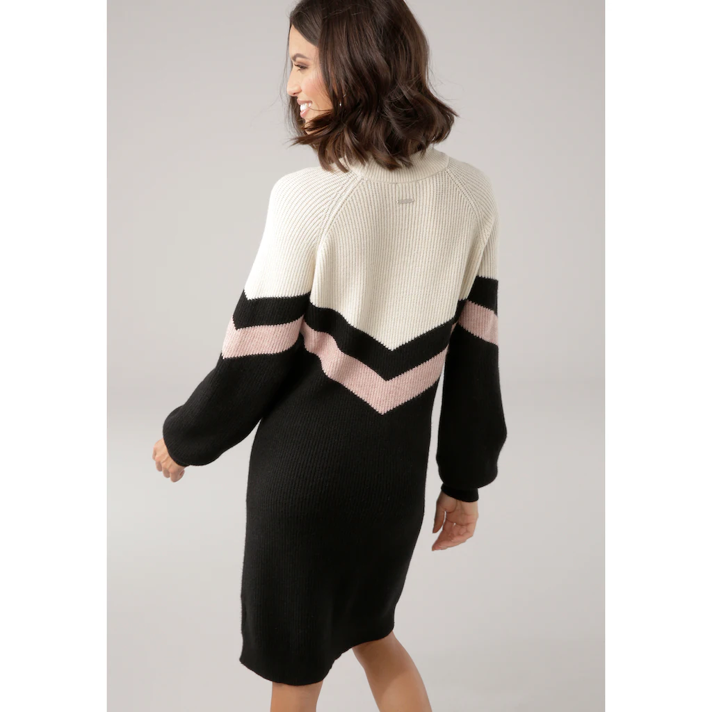 Laura Scott Strickkleid Figurbetonter Schnitt Aus Elastischem Strickstoff Langarm
