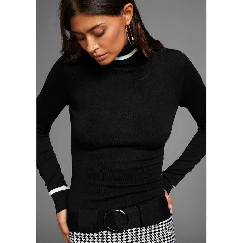 Laura Scott Strickkleid Im Retro-Look Mit Gürtel