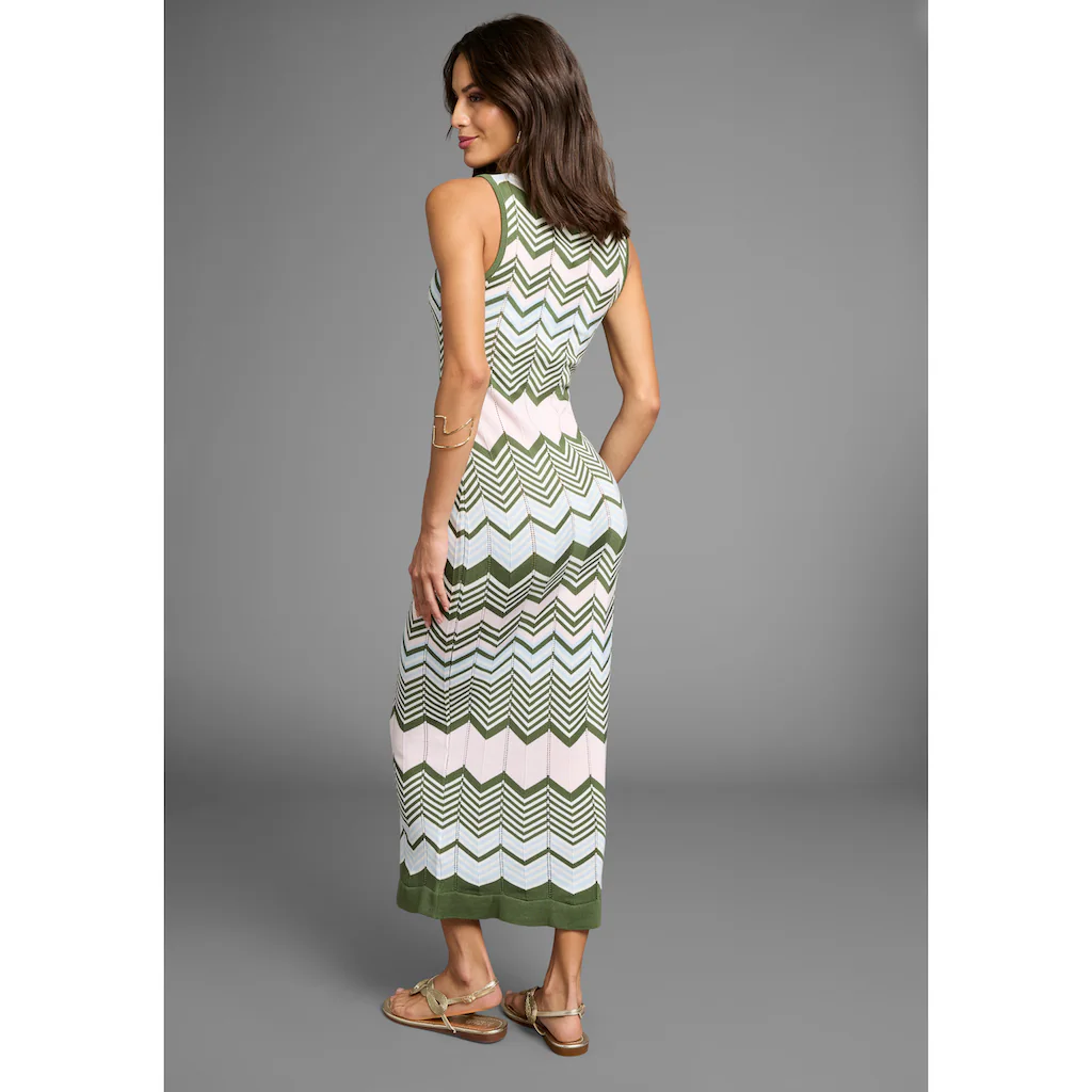 Laura Scott Strickkleid In Modischem Zickzack-Muster