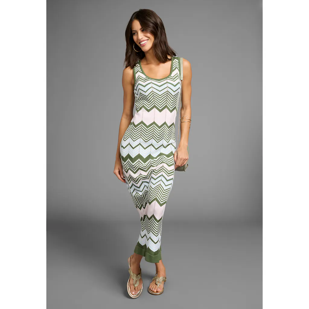 Laura Scott Strickkleid in modischem Zickzack-Muster