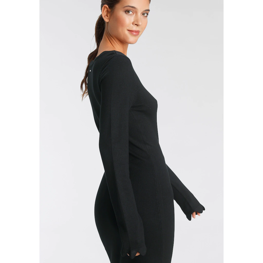 Laura Scott Strickkleid Kurzes Kleid Figurbetont Aus Viskosemischung Langärmlig